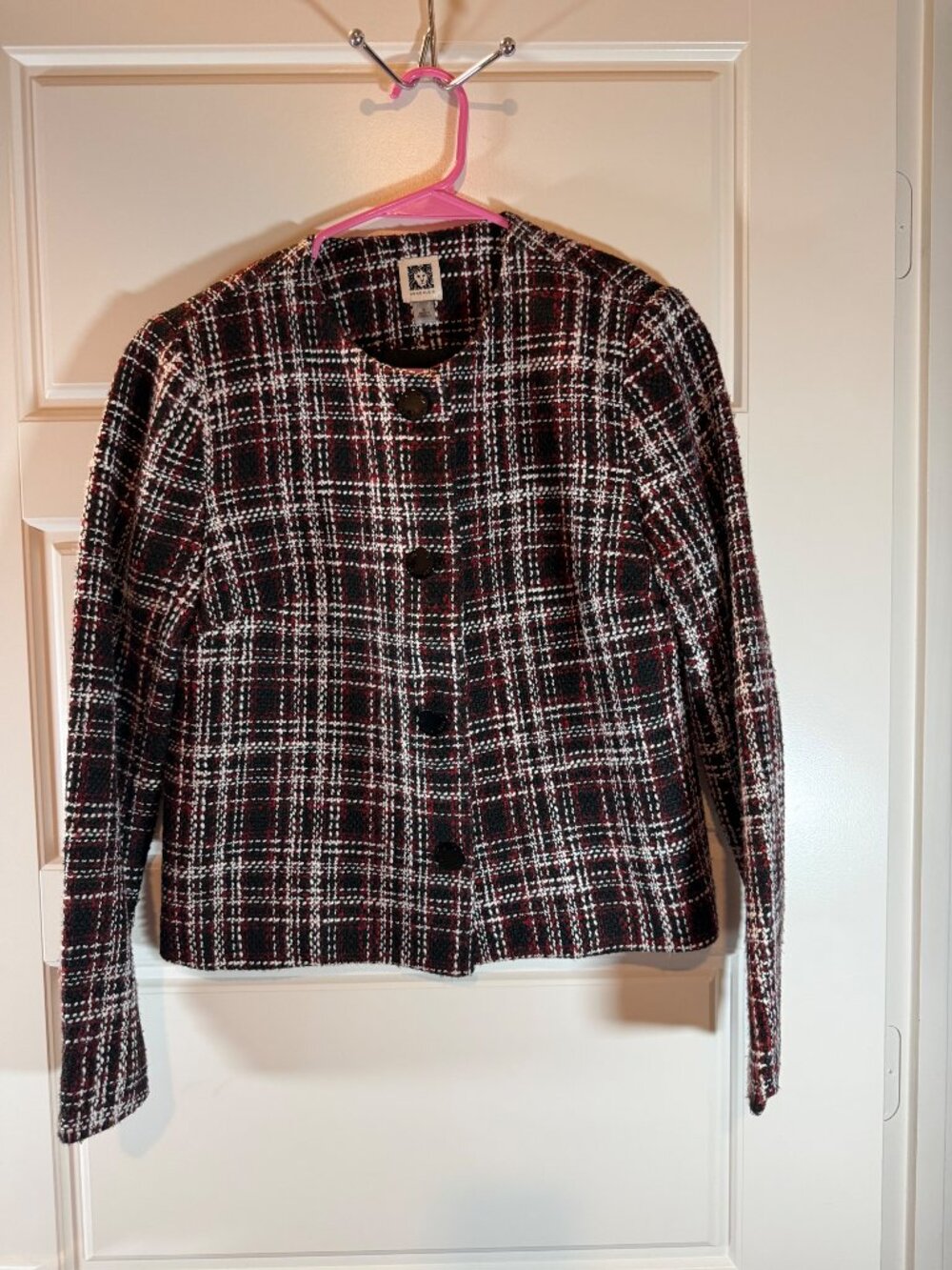 Anne Klein Plaid Jacket Size S